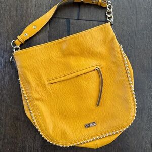 Jessica Simpson Mustard Yellow Studded Leather Bag